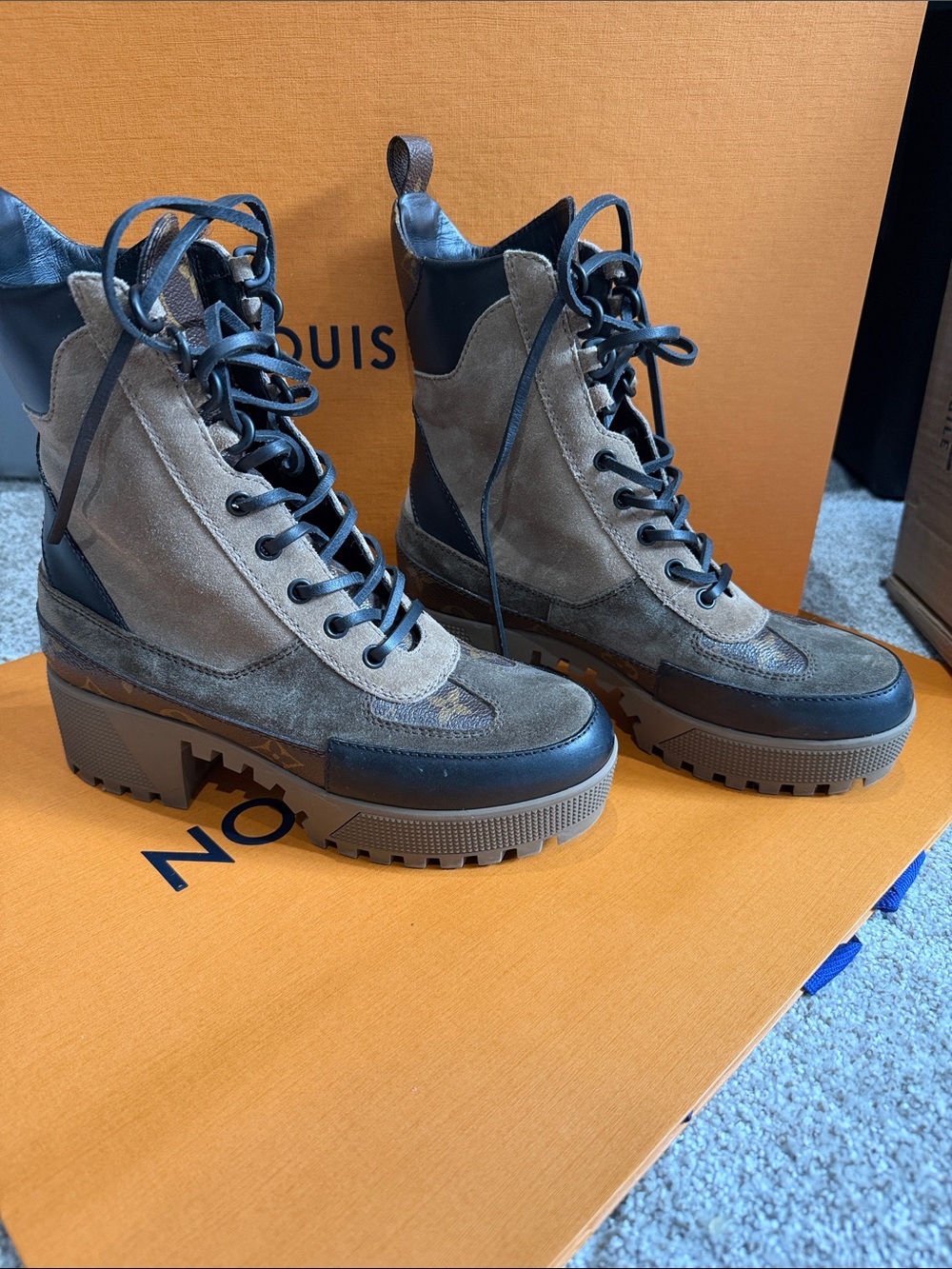 Louis Vuitton lace up combat boot